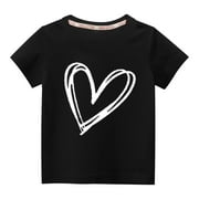 piuwrlz T-Shirt Boy and Girls Short Sleeve Printed Top Black Size 3 Years